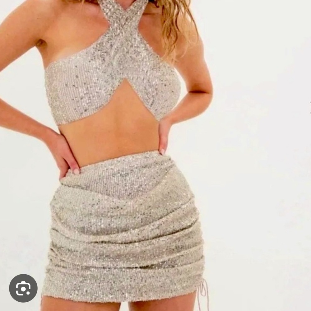 For Love and Lemons Candace Sequin Halter Set